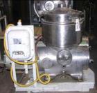 Used-Westfalia BKA-25-86-576 solid bowl disc centrifuge. Stainless steel on product contact areas. Max bowl speed 66,000 rpm...