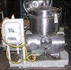 USED: Westfalia BKA-25-86-576 solid bowl disc centrifuge. 316 stainless steel construction on product contact areas, max bowl speed660 rpm, clarifier design, centripetal pump liquid discharge, coolin...