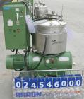 Used Westfalia BKA-28-86-076 Solid Bowl Disc Centrifuge, 316 Stainless Steel Construction (product contact areas). Maximum bowl speed 6500 rpm, chamber bowl clarifier design, centripetal pump liquid ...