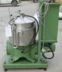 Used Westfalia BKA-28-86-076 Solid Bowl Disc Centrifuge, 316 Stainless Steel Construction (product contact areas). Maximum bowl speed 6500 rpm, chamber bowl clarifier design, centripetal pump liquid ...