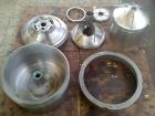 Used Westfalia BKA-28-86-076 Solid Bowl Disc Centrifuge. 316 stainless steel construction (product contact areas), max bowl speed 6500 rpm, chamber bowl clarifier design, centripetal pump liquid disc...