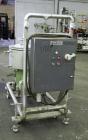 Used Westfalia BKA-6-86-076 Solid Bowl Disc Centrifuge, 316 Stainless Steel. Maximum bowl speed 8510 rpm, direct drive configuration, 7.5 hp drive motor. Mounted on a cart with casters and a control ...