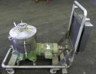 Used Westfalia BKA-6-86-076 Solid Bowl Disc Centrifuge, 316 Stainless Steel. Maximum bowl speed 8510 rpm, direct drive configuration, 7.5 hp drive motor. Mounted on a cart with casters and a control ...