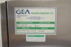 Used- GEA Westfaila CTC-1-06-107 Solid Bowl Disc Centrifuge, Stainless Steel. 12,000 rpm max bowl speed, rated 1.0kg/cu dm h...