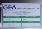 Used- Westfalia CTC-3-03-107 Solid Bowl Disc Centrifuge