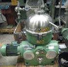 Used Westfalia KA-25-86-076 Chamber Bowl Disc Centrifuge.  Material of construction is stainless steel on product contact parts.  Max bowl speed 4480 rpm by an 11.25 hp/7.5 kW, 380 volt/50 cycle, 3 p...