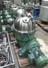 USED: Westfalia chamber bowl separator, type KA-25-86-076. Material of construction is stainless steel on product contact parts. Max bowl speed 4480 rpm by an 11.25 hp/ll kw, 420 volt/50 cycle/3 ph d...