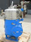 Used Stainless Steel Westfalia Solid Bowl Refining Disc Centrifuge, RTA-45-01-0