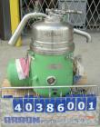 Used Stainless Steel Westfalia Solid Bowl Disc Centrifuge, RTA-45-01-076 