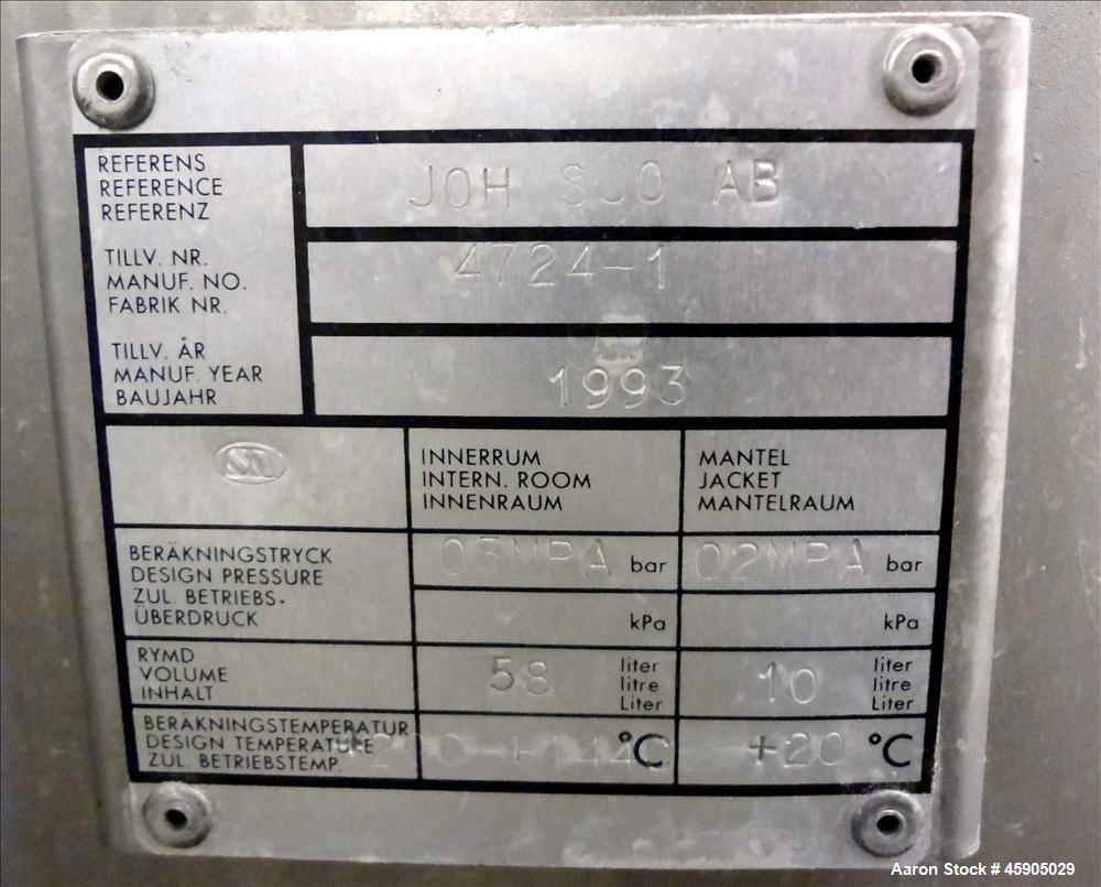 Used Alfa-Laval BTUX-51OT-34CEP-60 Nozzle Disc Centrifuge, 316 stainless Steel (product contact areas), clarifier design (Liquid/solids separation), centripetal pump liquid discharge, driven by a 45 ...