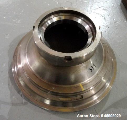 Used Alfa-Laval BTUX-51OT-34CEP-60 Nozzle Disc Centrifuge, 316 stainless Steel (product contact areas), clarifier design (Liquid/solids separation), centripetal pump liquid discharge, driven by a 45 ...