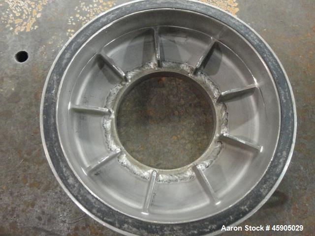 Used Alfa-Laval BTUX-51OT-34CEP-60 Nozzle Disc Centrifuge, 316 stainless Steel (product contact areas), clarifier design (Liquid/solids separation), centripetal pump liquid discharge, driven by a 45 ...