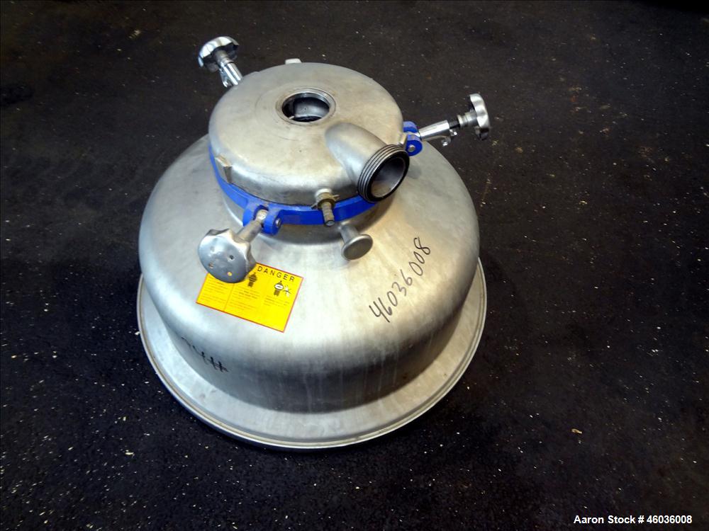 Used Alfa Laval FEUX-412U-35-60 Nozzle Disc Centrifuge 316 Stainless Steel Construction, (3) Clarifier Design (liquids/solids separation). Centripetal pump liquid discharge. Flange mount 50 hp, 575/3...