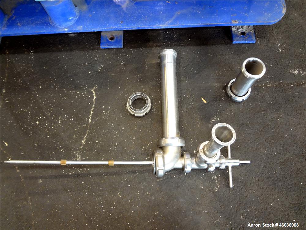 Used Alfa Laval FEUX-412U-35-60 Nozzle Disc Centrifuge 316 Stainless Steel Construction, (3) Clarifier Design (liquids/solids separation). Centripetal pump liquid discharge. Flange mount 50 hp, 575/3...