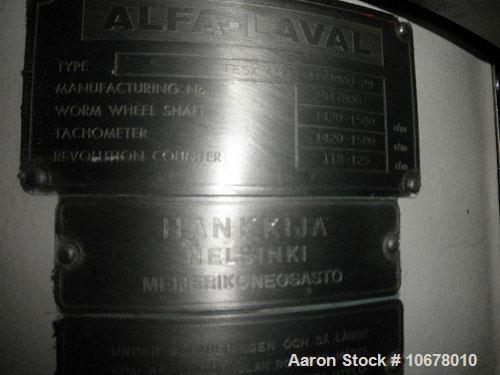 Used Alfa Laval Nozzle Disc Centrifuge, Model FESX412S-34/4000-29