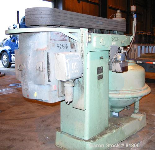 USED: Dorr Oliver Merco Nozzle Disc Centrifuge, Model B-30, 317 stainless steel rotor assembly.Max bowl speed 2550 rpm, bronze housing, base with hoist, 125 hp, 3/60/460 volt, drive motor, electric s...