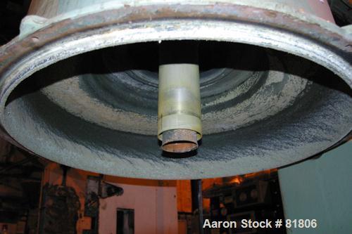 USED: Dorr Oliver Merco Nozzle Disc Centrifuge, Model B-30, 317 stainless steel rotor assembly.Max bowl speed 2550 rpm, bronze housing, base with hoist, 125 hp, 3/60/460 volt, drive motor, electric s...