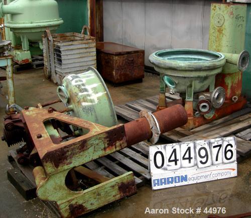 Used Dorr Oliver BH-20 Merco Centrifuge. Stainless steel rotor assem