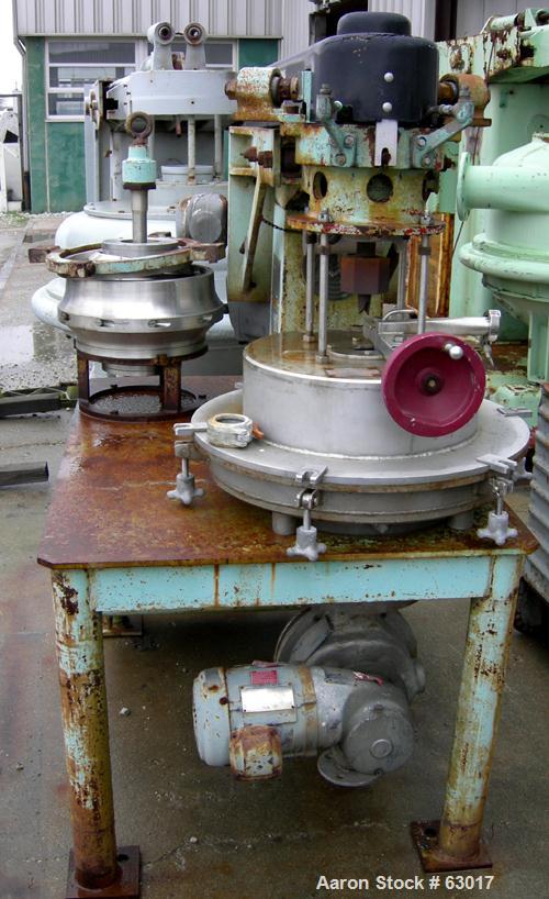 Used- Dorr Oliver CSU-14 Nozzle Disc Centrifuge. 316 Stainless steel construction, maximum bowl speed 6100 rpm, skimmer asse...