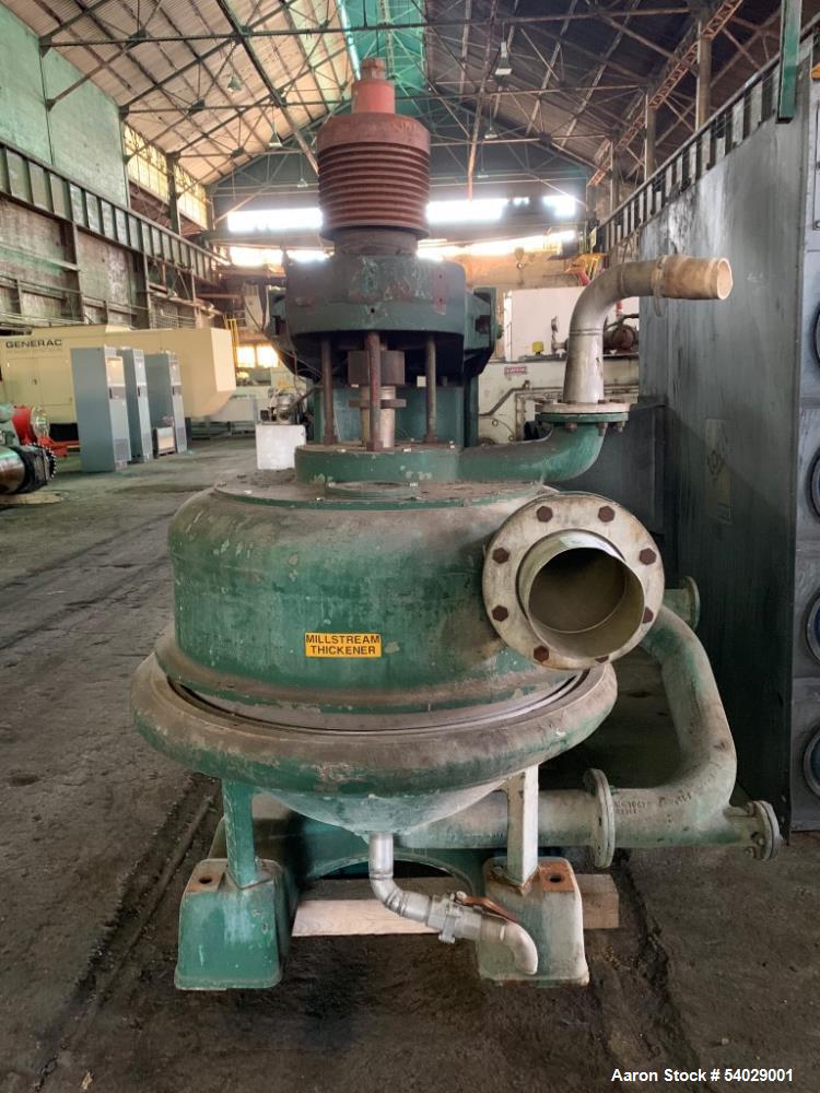Used Dorr-Oliver H-30 Merco Nozzle Centrifuge – 316SS, 3300 RPM, 100–500 GPM, 125 HP, With Rotary Strainer