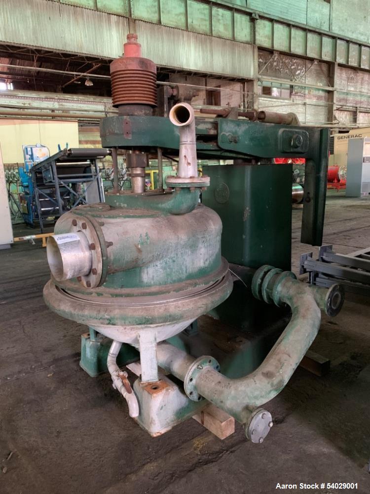 Used Dorr-Oliver H-30 Merco Nozzle Centrifuge – 316SS, 3300 RPM, 100–500 GPM, 125 HP, With Rotary Strainer