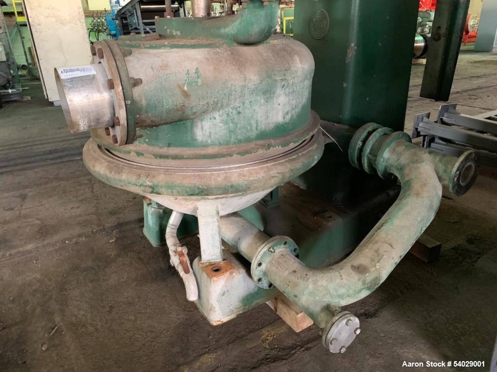 Used Dorr-Oliver H-30 Merco Nozzle Centrifuge – 316SS, 3300 RPM, 100–500 GPM, 125 HP, With Rotary Strainer