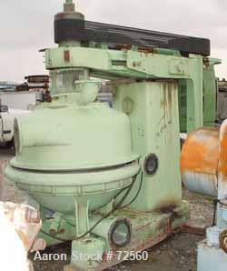 USED: Dorr Oliver/Merco BH-30 nozzle disc centrifuge. Max bowl speed 3300 rpm, stainless steel rotor assembly, bronze housing, spindle bearing assembly, stand and hoist frame, 150 hp drive motor 460/...
