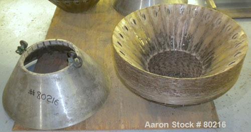 USED: Dorr Oliver Merco BH-36 nozzle disc centrifuge. Ferralium 225 rotor assembly, bronze housing. Driven by a 150 hp, 3/60/460 volt, 1760 rpm motor, 2600 rpm bowl speed. Includes control panel, bas...