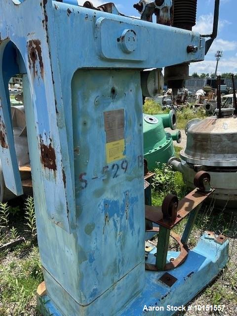 Used Dorr-Oliver Stainless Steel Disc Nozzle Centrifuge, Model PCH30. 71,019 kg/hr max. flow rate; 2,750 RPM max. bowl speed; 341 psi @ 430°F max. working pressure; 316 stainless steel casing; 317L s...