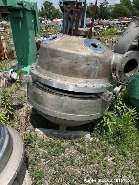 Used Dorr-Oliver Stainless Steel Disc Nozzle Centrifuge, Model PCH30. 71,019 kg/hr max. flow rate; 2,750 RPM max. bowl speed; 341 psi @ 430°F max. working pressure; 316 stainless steel casing; 317L s...