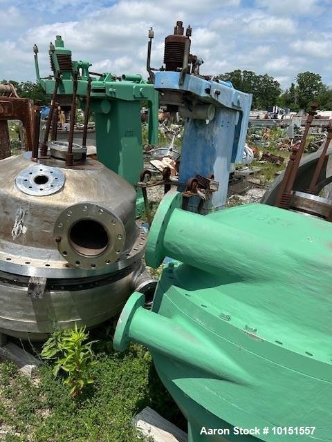 Used Dorr-Oliver Stainless Steel Disc Nozzle Centrifuge, Model PCH30. 71,019 kg/hr max. flow rate; 2,750 RPM max. bowl speed; 341 psi @ 430°F max. working pressure; 316 stainless steel casing; 317L s...