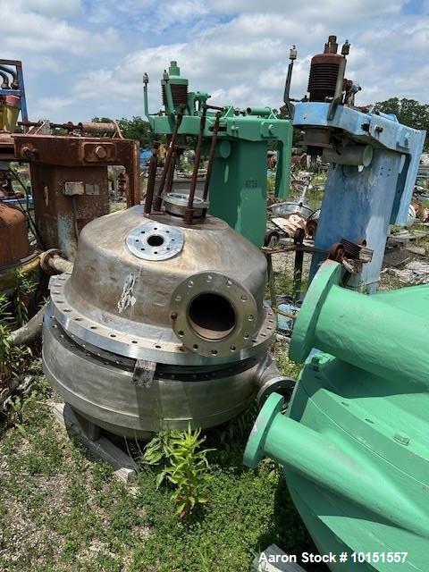 Used Dorr-Oliver Stainless Steel Disc Nozzle Centrifuge, Model PCH30. 71,019 kg/hr max. flow rate; 2,750 RPM max. bowl speed; 341 psi @ 430°F max. working pressure; 316 stainless steel casing; 317L s...