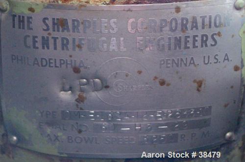 Used Stainless Steel Sharples Nozzlejector Centrifuge