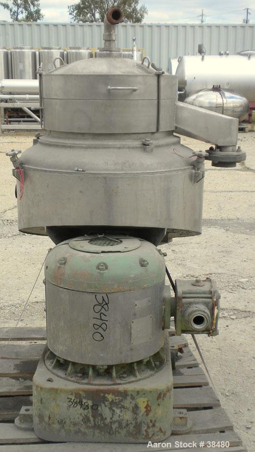 Used Stainless Steel Sharples Nozzlejector Centrifuge, Type DM-E-1624-19-E-2633