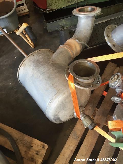 Used Westfalia DA-100-76-117 Nozzle Disc Centrifuge. Stainless steel construction (product contact areas), max bowl speed 3340 rpm, clarifier design, 105 HP/70 Kw direct drive motor. Mfg. 1991. Last ...