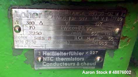 Used Westfalia DA-100-76-117 Nozzle Disc Centrifuge. Stainless steel construction (product contact areas), max bowl speed 3340 rpm, clarifier design, 105 HP/70 Kw direct drive motor. Mfg. 1991. Last ...