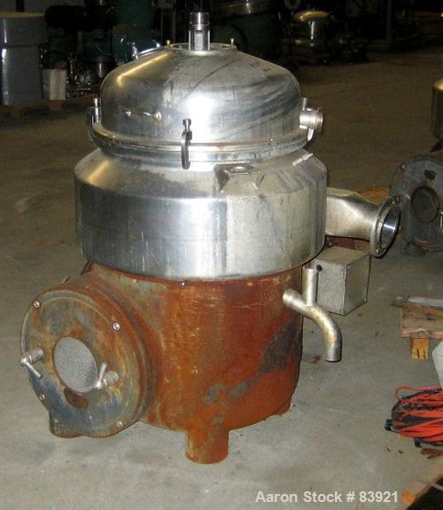 USED: Westfalia HDA-75-06-016 nozzle centrifuge. Stainless steel contacts. 60 hp motor, 3/60/230-460. 5500 rpm, solids 1.03 kg/dm3. Frame serial #1649842.