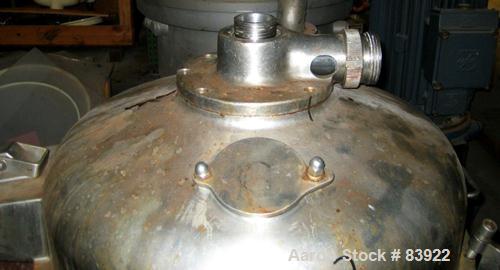 USED: Westfalia HDA-75-06-016 nozzle centrifuge. Stainless steel contacts. 60 hp motor, 3/60/230-460. 5500 rpm, solids 1.03 ...