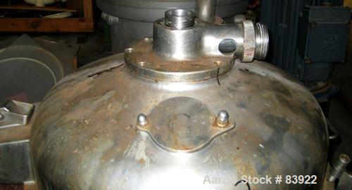 USED: Westfalia HDA-75-06-016 nozzle centrifuge. Stainless steel contacts. 60 hp motor, 3/60/230-460. 5500 rpm, solids 1.03 kg/dm3. Frame serial #1649842.