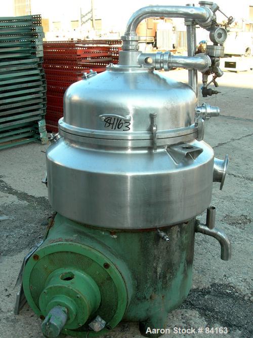 Used Westfalia HDA75-06-016 Nozzle Disc Parts Machine Centrifuge. 316 stainless steel construction on product contact areas, maximum bowl speed 5600 rpm. Clarifier design, centripetal pump liquid dis...