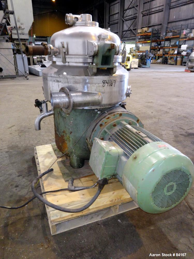 Used Stainless Steel Westfalia Nozzle Disc Centrifuge, HDB-75-06-016