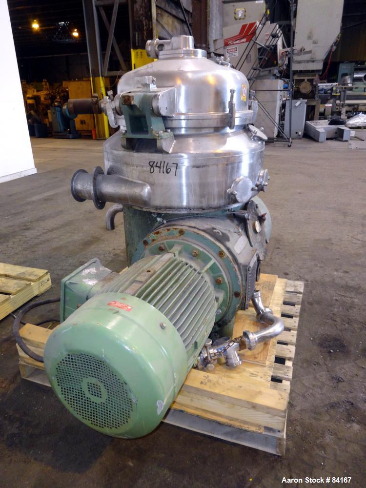 Used Stainless Steel Westfalia Nozzle Disc Centrifuge, HDB-75-06-016