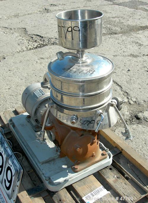 USED: Westfalia model SKOG-205 lab nozzle disc centrifuge, 316 stainless steel on product contact areas. Max bowl speed 7600 rpm, separator design. Driven by a 2 hp, 3/60/480 volt, 1750 rpm motor. Ba...