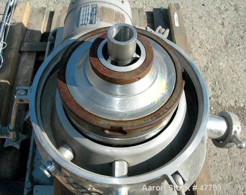 USED: Westfalia model SKOG-205 lab nozzle disc centrifuge, 316 stainless steel on product contact areas. Max bowl speed 7600 rpm, separator design. Driven by a 2 hp, 3/60/480 volt, 1750 rpm motor. Ba...