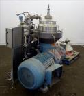 Used Alfa-Laval BTUX-51OT-34CEP-60 Nozzle Disc Centrifuge, 316 stainless Steel (product contact areas), clarifier design (Liquid/solids separation), centripetal pump liquid discharge, driven by a 45 ...
