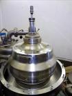 Used Alfa-Laval BTUX-51OT-34CEP-60 Nozzle Disc Centrifuge, 316 stainless Steel (product contact areas), clarifier design (Liquid/solids separation), centripetal pump liquid discharge, driven by a 45 ...