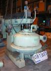 USED: Dorr Oliver Merco B-30 Nozzle Disc Centrifuge. 317 stainless steel rotor assembly, max bowl speed 2550 rpm, bronze housing, base with hoist, 125 hp, 460/3/60 drive motor, electric spindle oiler...