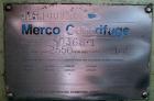 USED: Dorr Oliver Merco B-30 Nozzle Disc Centrifuge. 317 stainless steel rotor assembly, max bowl speed 2550 rpm, bronze housing, base with hoist, 125 hp, 460/3/60 drive motor, electric spindle oiler...
