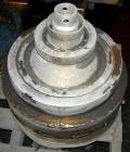 USED: Sharples DH-3 Nozzljector disc centrifuge, 304 stainless steel, separator design. Max bowl speed 6350 rpm. Max operating temperature 212 deg, belt drive configuration. Driven by an approximate ...