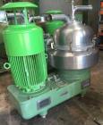 Used Westfalia DA-100-76-117 Nozzle Disc Centrifuge. Stainless steel construction (product contact areas), max bowl speed 3340 rpm, clarifier design, 105 HP/70 Kw direct drive motor. Mfg. 1991. Last ...